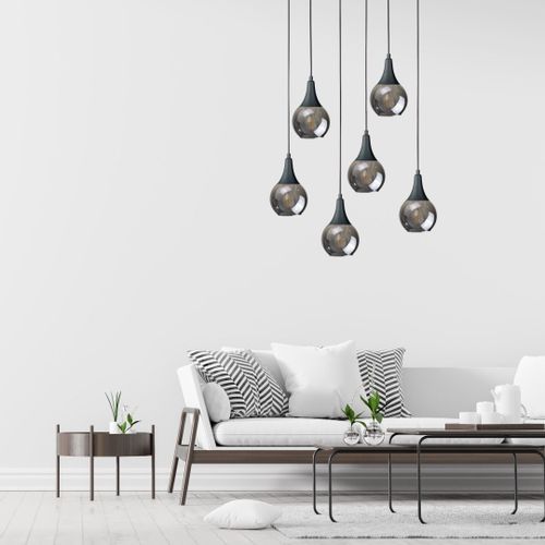 Lampa wisząca 6xE27 LACRIMA SMOKY BLACK na Arena.pl