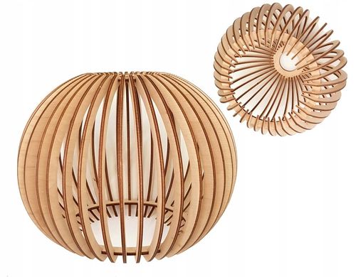 LAMPA KINKIET E27 ścienny stały loft KULA Drewno na Arena.pl