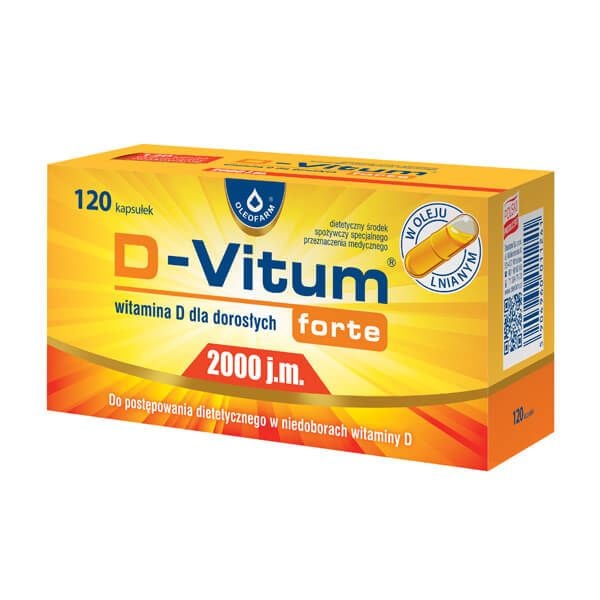 D Vitum Forte Witamina D Dla Dorosłych D3 2000 Jm 120 Kapsułek Oleofarm