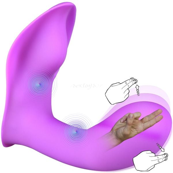 Wibrator Z Penisem Do Pochwy I Łechtaczki, Motylek Do Majtek Na Pilota zdjęcie 3