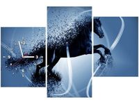 60CM 90 ZEGAR 3 ELEM NIEBIESKI KOŃ GMENTARYZACJA JAKUB BANAŚ ŚCIENNY