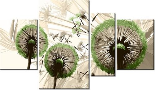 120CM 70 OBRAZ 4 ELEM DMUCHAWCE ZIELENI ŚCIENNY na Arena.pl