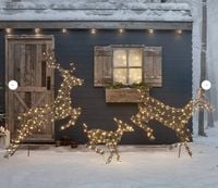 Rodzina reniferów LED zestaw ozdoby zewnętrzne święta