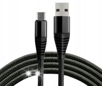 MOCNY KABEL USB-C - USB-A 1M EVERACTIVE OPLOT Szybkie ładowanie 5A typ C QC