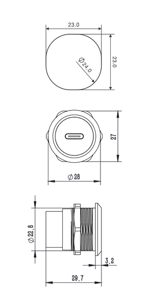 Gniazdo typu USB-C Roxtone RAUC24-C zdjęcie 2