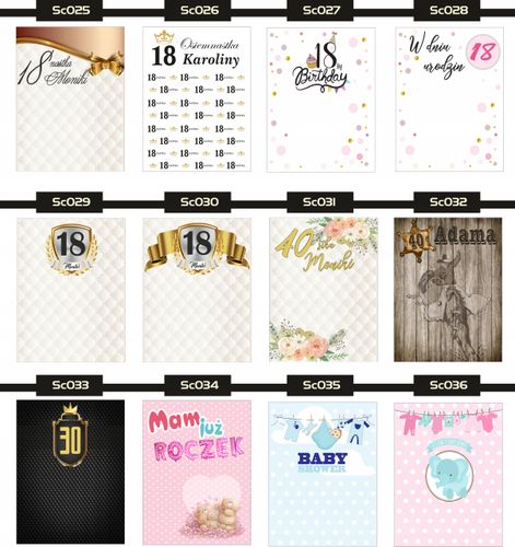 TŁO FOTOGRAFICZNE ścianka do zdjęć 18stka urodziny na Arena.pl