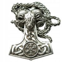 NASZYJNIK MŁOT THORA Valknut Kompas Baran 126
