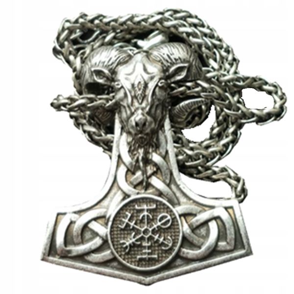 NASZYJNIK MŁOT THORA Valknut Kompas Baran 126 zdjęcie 1