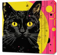 Obraz 60x60cm Neonowy Kocur