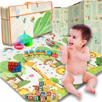 MATA PIANKOWA DLA DZIECI DWUSTRONNA DUŻA EDUKACYJNA SKŁADANA 200x180cm