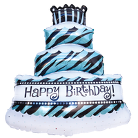 balon foliowy tort niebieski 69x98cm urodziny