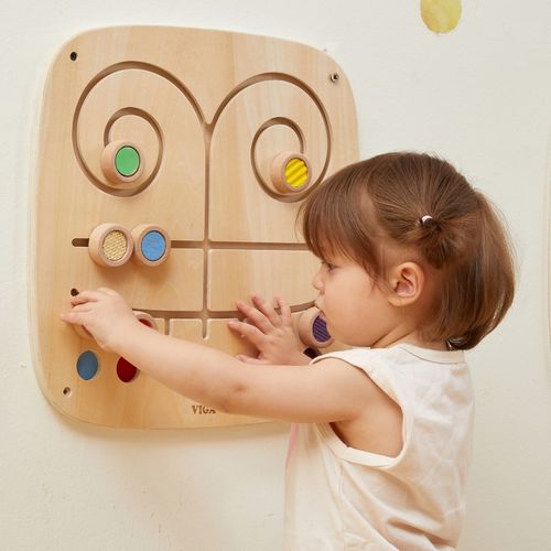 VIGA Drewniana Tablica Manipulacyjna Sensoryczna Labirynt Dotknij i Dopasuj na Arena.pl