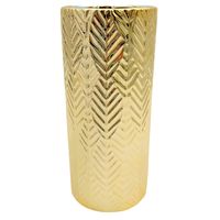 WAZON NA KWIATY ZŁOTY DEKORACYJNY FLAKON CERAMICZNY OZDOBNY GLAMOUR 23 cm