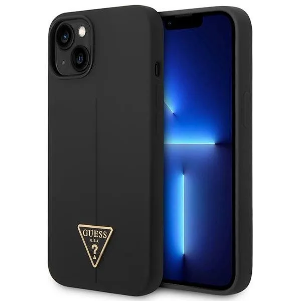 Etui Guess Silicone Triangle na iPhone 14 Plus - czarne zdjęcie 1