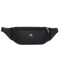 VERMARI nerka eko skórzana saszetka biodrówka pikowana N152 czarna