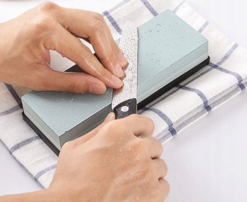 OSEŁKA DWUSTRONNA OSTRZENIE KAMIEŃ Wodny ZESTAW Ostrzałka do noży na Arena.pl