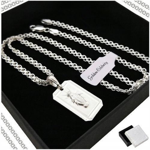 SREBRNY ŁAŃCUSZEK BISMARK+MEDALIK CUDOWNY 925 NASZYJNIK DLA CHŁOPCA+GRAWER na Arena.pl