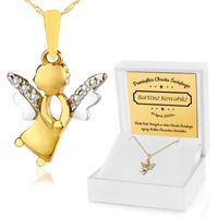 Złoty Aniołek pr. 585 z łańcuszkiem na prezent chrzest dla chłopca