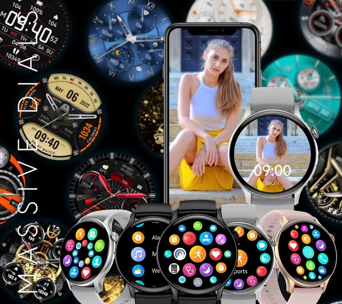 smartwatch damski rubicon rncf10 silver/grey smarub238 zdjęcie 4