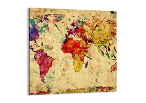 Obraz Na Płótnie - Mapa Kontynenty  - 60X60 Cm - Ac60X60-3582 na Arena.pl