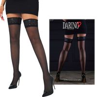 Pończochy samonośne Satin Touch 20D z koronką i silikonem – Daring One Size