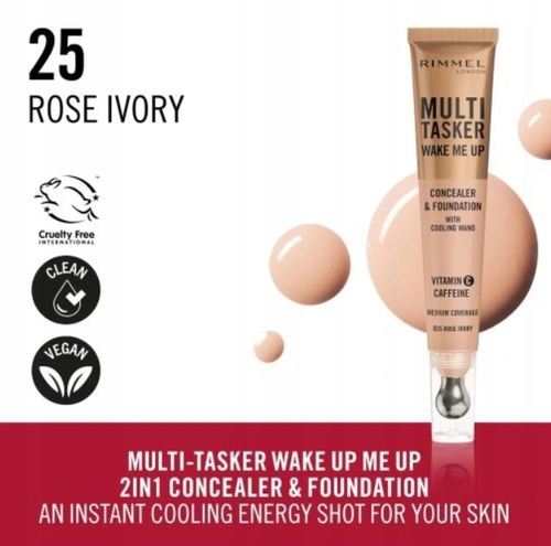 Rimmel Multi Tasker Wake Me Up Korektor i podkład z rollerem - 025 Rose Ivo na Arena.pl