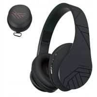 słuchawki powerlocus bezprzewodowe czarne bluetooth / microsd / radiofm