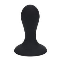 Single Rattle Liquid Silicone Anal Plug - S - Black
