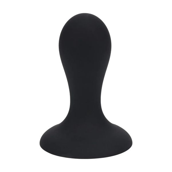 Single Rattle Liquid Silicone Anal Plug - S - Black zdjęcie 1