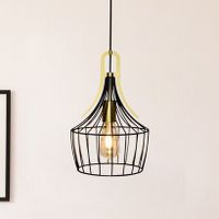 Wisząca LAMPA loft PAROV 4925 Rabalux metalowy ZWIS klatka do salonu czarna