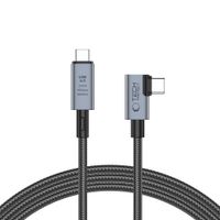kabel przewód kątowy i prosty usb-c 4.0 pd 240w 8k 40gbps 1.5m - szary