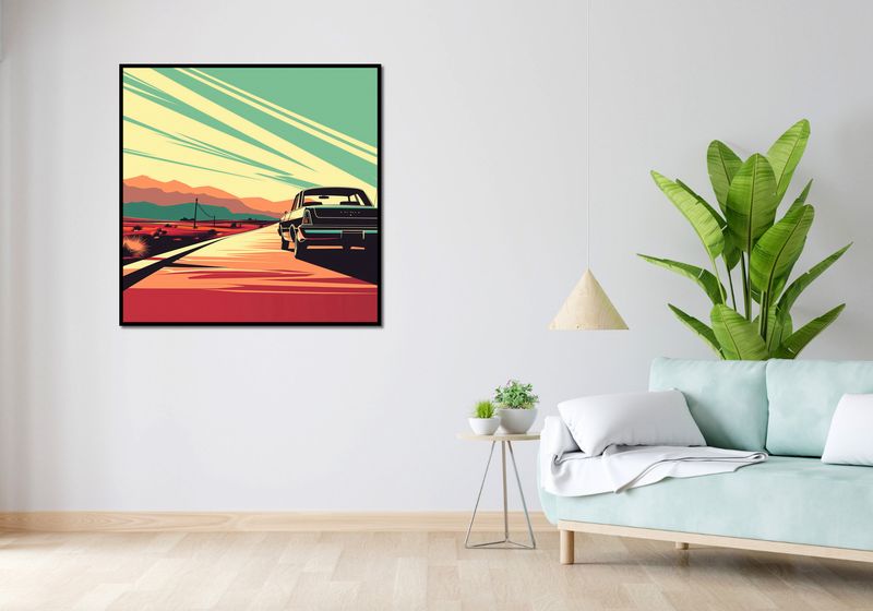 Plakat 100x100cm Droga przez Pustynię zdjęcie 4