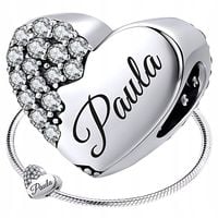 CHARMS srebrne SERCE GRAWER srebro koralik zawieszka charms 925