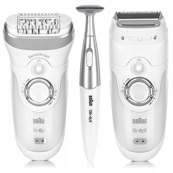 DEPILATOR BRAUN Silk-epil 9 SENSOSMART Wet&Dry + GOLARKA - LIMITED EDITION zdjęcie 2