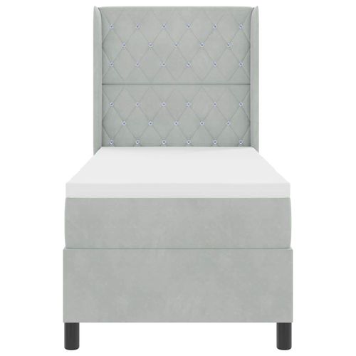 Łóżko z materacem na sprężynach LED Jasnoszary 80 x 200 cm na Arena.pl