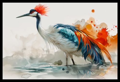 Plakat 45x30cm Żuraw w Akwareli na Arena.pl