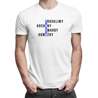 Tata - krzyżówka v2 - męska koszulka z nadrukiem Biały XXL T-shirt - męski