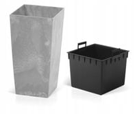 Doniczka wysoka Effect Urbi DURS200E z wkładem | Beton, Kształt Kwadratowy, Wymiary 19.5x19.5x37.5 cm, Kolor Beton, Prosperplast