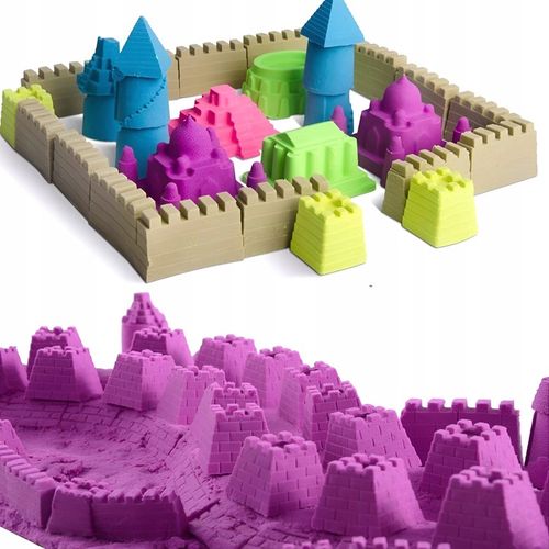 PIASEK KINETYCZNY ZESTAW 3 kg piaskownica basen foremki magiczny kolorowy na Arena.pl