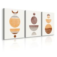 OBRAZY DO SALONU SET ABSTRAKCJA STYL BOHO KSZTAŁTY GEOMETRYCZNE 90cm x 40cm