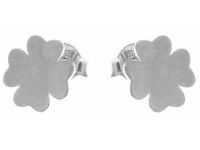 Delikatne rodowane srebrne gładkie kolczyki celebrytka koniczyna koniczynka srebro 925 FL147KS