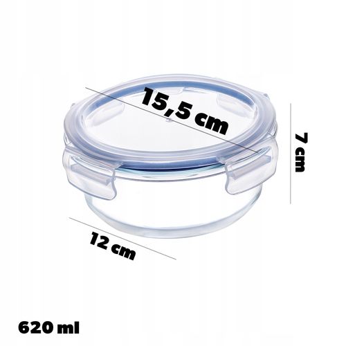 KADAX Szklany Pojemnik Na Żywność 620ml Z Pokrywką Śniadaniówka na Arena.pl
