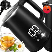 CZAJNIK ELEKTRYCZNY 2,5L 1500W BEZPRZEWODOWY CZARNY REGULACJA TEMPERATURY