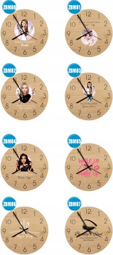 Bambusowy ZEGAR ścienny nadruk UV do biura AUTO SERWIS + nazwa firmy na Arena.pl