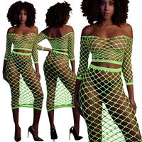 Sexy Komplet Ouch! NEON z Długą Spódnicą 834 Green XL/4XL