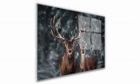 OBRAZ NA SZKLE PROSTOKĄTNY 30x20cm 034 Jelenie zimą