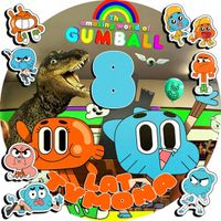 OPŁATEK NA TORT 20CM - GUMBALL BAJKA + IMIĘ + ! 15CM 18CM