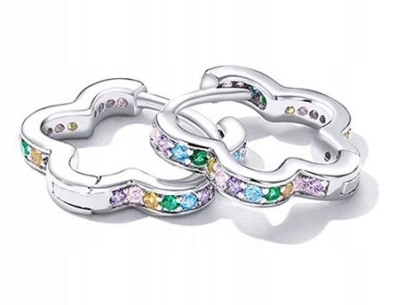 KOLCZYKI Srebrne PRÓBA 925 KOLCZYKI Srebro kwiatki Angielskie Zapiecie na Arena.pl