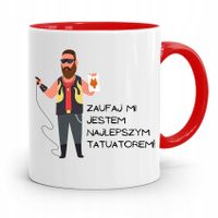Dla Tatuażystki Tatuażysty Kubek Czerwony Prezent Z Nadrukiem Ze Zdjęciem