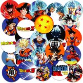 NAKLEJKI NA ZESZYT NALEPKA Z POSTACIAMI KÓŁKO ANIME DRAGON BALL WZORY 23EL